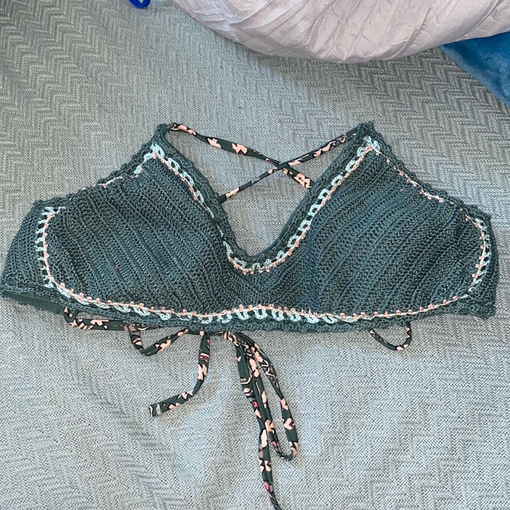 Crocheted bathing suit top